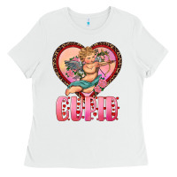 White cupid heart Ladies Tee - RanaPortraitStore