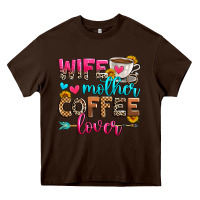 Chocolate Brown wife mother coffee lover Heavy Core Tee - Zillion Design Studio