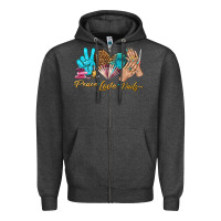 Charcoal Heather peace love nails bbs Zipper Hoodie - BundleAndBundleShop