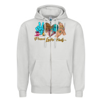 Dove Grey peace love nails bbs Zipper Hoodie - BundleAndBundleShop