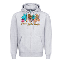 Heather Grey peace love nails bbs Zipper Hoodie - BundleAndBundleShop