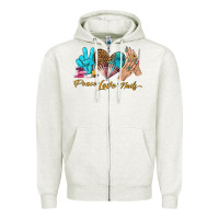 Oatmeal Heather peace love nails bbs Zipper Hoodie - BundleAndBundleShop