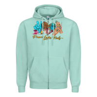 Seafoam peace love nails bbs Zipper Hoodie - BundleAndBundleShop