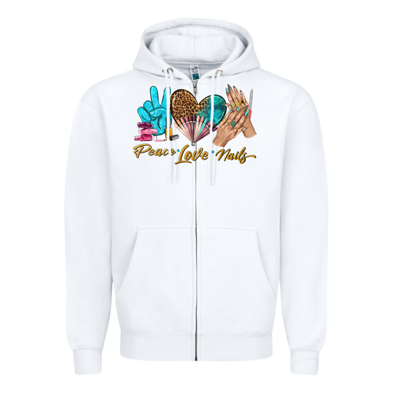 Peace Love Nails Bbs Zipper Hoodie by BundleAndBundleShop | Teevron