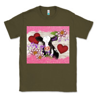 Army Green lotus heart cow valentine Classic Tee - AdoDesignShop