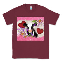 Burgundy lotus heart cow valentine Classic Tee - AdoDesignShop