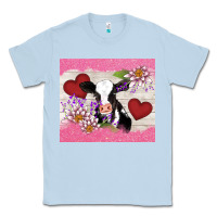 Dusty Blue lotus heart cow valentine Classic Tee - AdoDesignShop