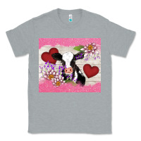 Heather Grey lotus heart cow valentine Classic Tee - AdoDesignShop
