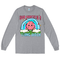 Heather Grey your anxiety is a lying bitch Long Sleeve Tee - MaliasSmallBusiness