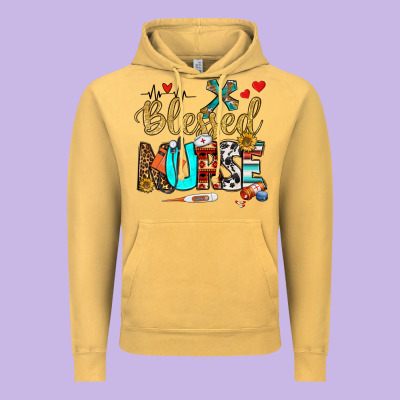 Blessed Nurse Vintage Hoodie Designed By Bundleandbundleshop