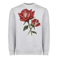 Heather Grey love rose grandiflora rose Heavyweight Sweatshirt - LillyAllenDesigns