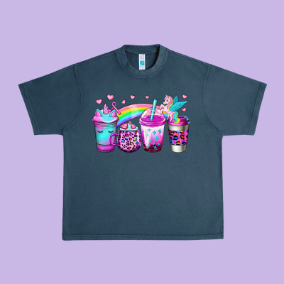 Unicorn Coffee Urban Heavy Tee Designed By Jasminsmagicworld