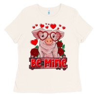 Bone be mine valentine's day baby pig Ladies Tee - RanaPortraitStore