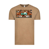 Aztec Horses And Wild With Cowhide License Plate Template Vintage Tee | Teevron