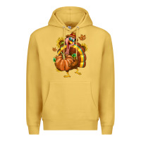 Antique Gold Thanksgiving Turkey Premium Hoodie - texasbilliewilder