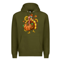 Army Green Thanksgiving Turkey Premium Hoodie - texasbilliewilder