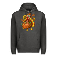 Charcoal Heather Thanksgiving Turkey Premium Hoodie - texasbilliewilder