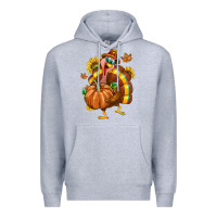 Heather Grey Thanksgiving Turkey Premium Hoodie - texasbilliewilder