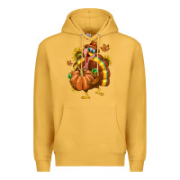Mustard Thanksgiving Turkey Premium Hoodie - texasbilliewilder