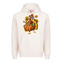 Pale Pink Thanksgiving Turkey Premium Hoodie - texasbilliewilder