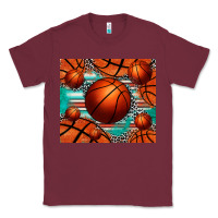 Burgundy basketball leopard serape tumbler Classic Tee - Jasminsmagicworld