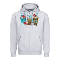 Heather Grey hockey coffee cups bbs Zipper Hoodie - BundleAndBundleShop