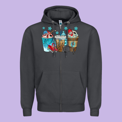 Hockey Coffee Cups Bbs Zipper Hoodie Designed By Bundleandbundleshop