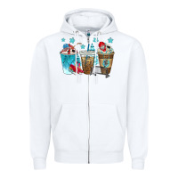White hockey coffee cups bbs Zipper Hoodie - BundleAndBundleShop