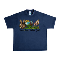 Navy Peace Love Nubian Goat Urban Heavy Tee - LillyAllenDesigns