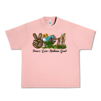 Salmon Peace Love Nubian Goat Urban Heavy Tee - LillyAllenDesigns