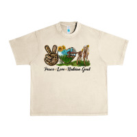 Sandshell Peace Love Nubian Goat Urban Heavy Tee - LillyAllenDesigns