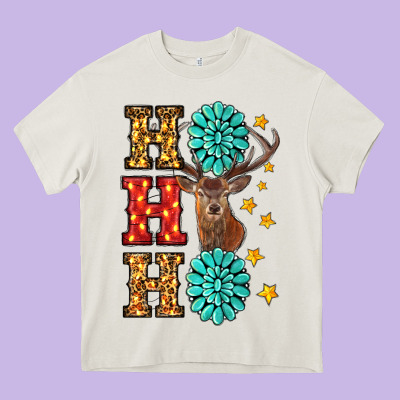 Christmas Ho Ho Ho Heavy Core Tee Designed By Ranaportraitstore