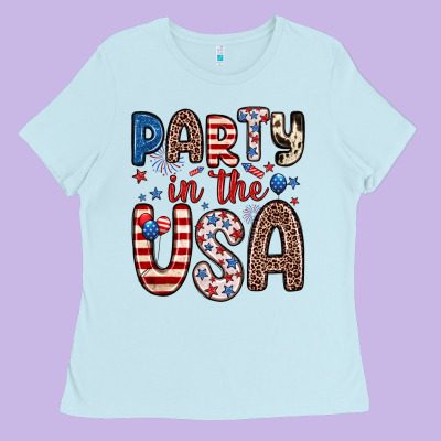 Party In The Usa Ladies Tee Designed By Zillion Design Studio