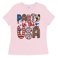 Bubblegum Pink party in the usa Ladies Tee - Zillion Design Studio