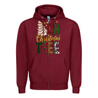 Burgundy oh christmas tree bbs Zipper Hoodie - BundleAndBundleShop