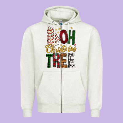 Oh Christmas Tree Bbs Zipper Hoodie Designed By Bundleandbundleshop