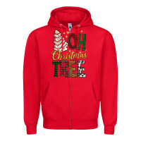 Red oh christmas tree bbs Zipper Hoodie - BundleAndBundleShop