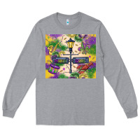Heather Grey mardi gras street lights Long Sleeve Tee - MaliasSmallBusiness