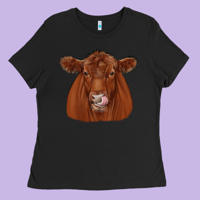 Red Angus Ladies Tee Designed By Jahusdesignshop