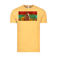 Vintage Mustard aztec horse cactus and sunflowers license plate template Vintage Tee - Artiststas