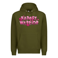 Army Green Badass warrior Breast Cancer Premium Hoodie - NancyCooperArtShop