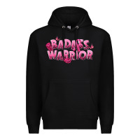 Black Badass warrior Breast Cancer Premium Hoodie - NancyCooperArtShop