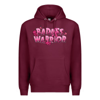 Burgundy Badass warrior Breast Cancer Premium Hoodie - NancyCooperArtShop