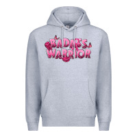 Heather Grey Badass warrior Breast Cancer Premium Hoodie - NancyCooperArtShop