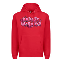 Red Badass warrior Breast Cancer Premium Hoodie - NancyCooperArtShop