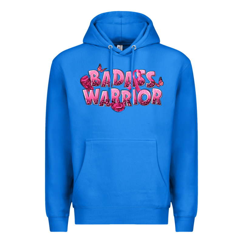 Badass Warrior Breast Cancer Premium Hoodie by NancyCooperArtShop | Teevron