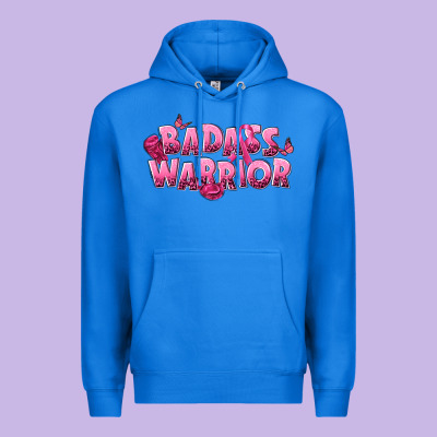 Badass Warrior Breast Cancer Premium Hoodie Designed By Nancycooperartshop