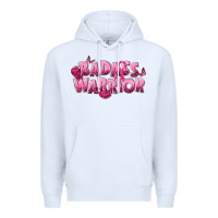 White Badass warrior Breast Cancer Premium Hoodie - NancyCooperArtShop