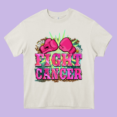Fight Cancer Heavy Core Tee Designed By Barkaloodesign