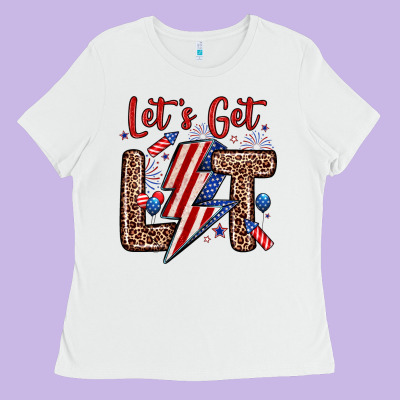 Let S Get Lit Ladies Tee Designed By Zillion Design Studio